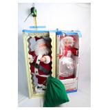 Vintage Rennoc Animated Santa and Mrs. Claus Figures