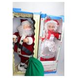 Vintage Rennoc Animated Santa and Mrs. Claus Figures