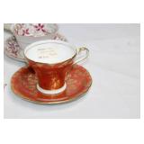 Collection of 10 Vintage English Bone China Tea Cups and Saucers