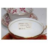 Collection of 10 Vintage English Bone China Tea Cups and Saucers