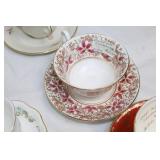 Collection of 10 Vintage English Bone China Tea Cups and Saucers