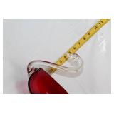 Duncan Miller Ruby Swan Bowl 11.75 Inch