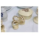 Collection of Pfaltzgraff Yorktowne Tableware and Heart Trinket Box