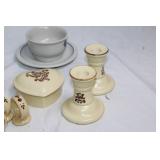 Collection of Pfaltzgraff Yorktowne Tableware and Heart Trinket Box