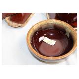 Vintage Brown Pottery Dinnerware and Serving Set