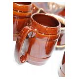 Vintage Brown Pottery Dinnerware and Serving Set