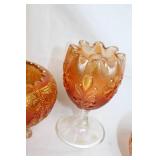 Set of 6 Vintage Carnival Glassware Pieces