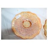 Set of 2 Vintage Marigold Carnival Glass Plates - Fenton & Imperial