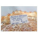 Set of 2 Vintage Marigold Carnival Glass Plates - Fenton & Imperial