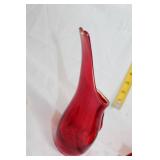 Set of 3 Ruby Red Glass Decorative Pieces