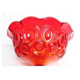 Set of 3 Ruby Red Glass Decorative Pieces