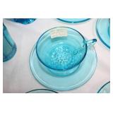 Collection of Vintage Blue Depression Glassware