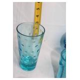 Collection of Vintage Blue Depression Glassware