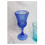 Collection of Vintage Blue Depression Glassware