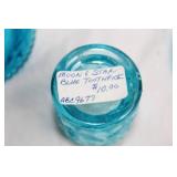 Collection of Vintage Blue Depression Glassware