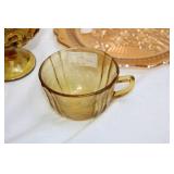 Collection of Vintage Amber Depression Glassware