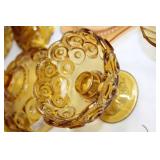 Collection of Vintage Amber Depression Glassware