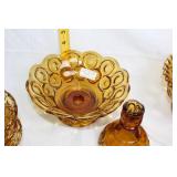 Collection of Vintage Amber Depression Glassware