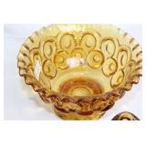 Collection of Vintage Amber Depression Glassware