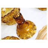 Collection of Vintage Amber Depression Glassware