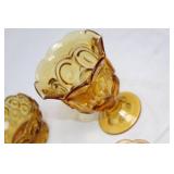 Collection of Vintage Amber Depression Glassware