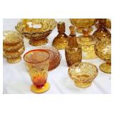 Collection of Vintage Amber Depression Glassware