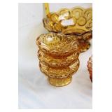 Collection of Vintage Amber Depression Glassware