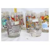 Collection of 11 Assorted Vintage Cartoon Collector Glasses