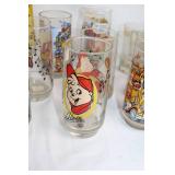 Collection of 11 Assorted Vintage Cartoon Collector Glasses