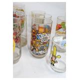Collection of 11 Assorted Vintage Cartoon Collector Glasses