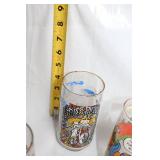 Collection of 11 Assorted Vintage Cartoon Collector Glasses