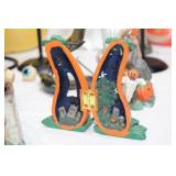 Assorted Halloween-Themed Decorative Figurines and Candle Holders