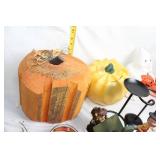 Assorted Halloween-Themed Decorative Figurines and Candle Holders