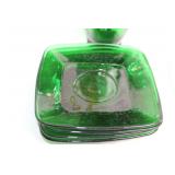 Vintage Green Glassware Collection with Pitcher and Plates