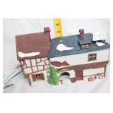 Set of 3 Christmas Village Houses with Figures and Lights