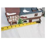 Set of 3 Christmas Village Houses with Figures and Lights
