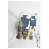 Set of 3 Christmas Village Houses with Figures and Lights