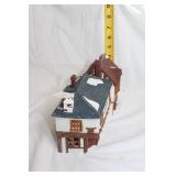 Set of 3 Christmas Village Houses with Figures and Lights