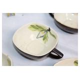 Set of 7 Mid-Century Ceramic Cups and Floral Jug