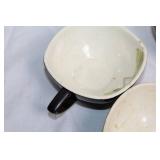 Set of 7 Mid-Century Ceramic Cups and Floral Jug