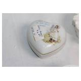 Collection of 9 Decorative Porcelain Trinket Boxes and Figurines