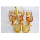Set of 8 Tiffin Franciscan Persimmon Cabaret Goblets and Tumblers