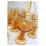 Set of 8 Tiffin Franciscan Persimmon Cabaret Goblets and Tumblers