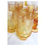 Set of 8 Tiffin Franciscan Persimmon Cabaret Goblets and Tumblers