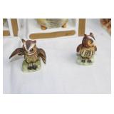 Vintage Set of Owl Figurines and Bookends