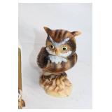 Vintage Set of Owl Figurines and Bookends