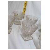 Set of 6 Vintage Glass Dessert Cups with Intricate Design