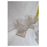 Set of 6 Vintage Glass Dessert Cups with Intricate Design