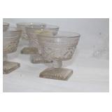 Set of 6 Vintage Glass Dessert Cups with Intricate Design
