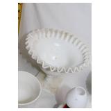 Collection of Vintage Milk Glass DÃ©cor Pieces